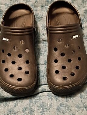 AMOJI Black Clog Sandals Mens 13/300